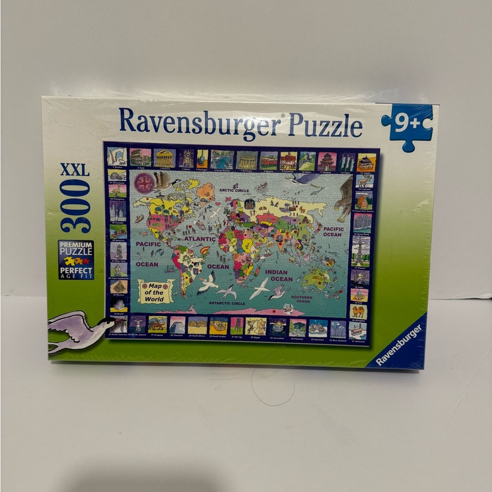 Ravensburger Puzzle 300 XXL Map of the World 19" x 14" New Sealed